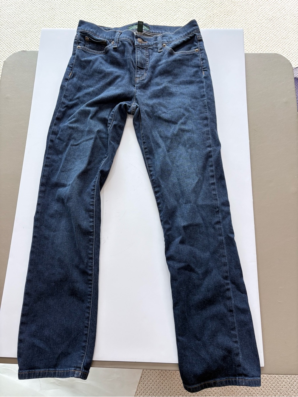 Lauren Ralph Lauren Women's Straight Leg Jeans in Dark Blue